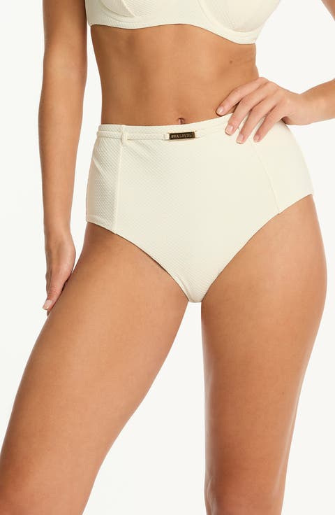 Nautique Paneled High Waist Bikini Bottoms