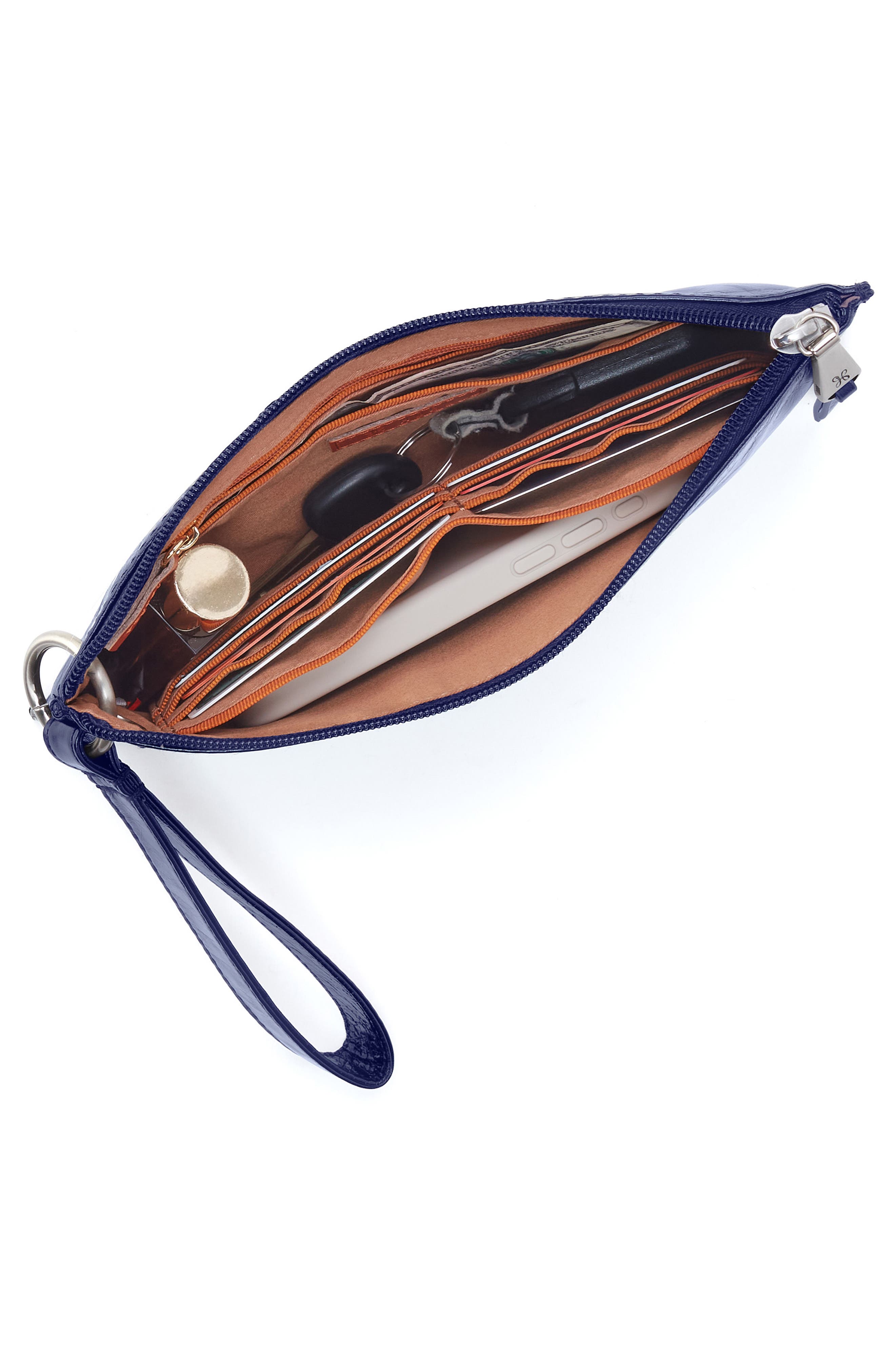 'Vida' Leather Clutch, Alternate, color, WINTER VIOLET
