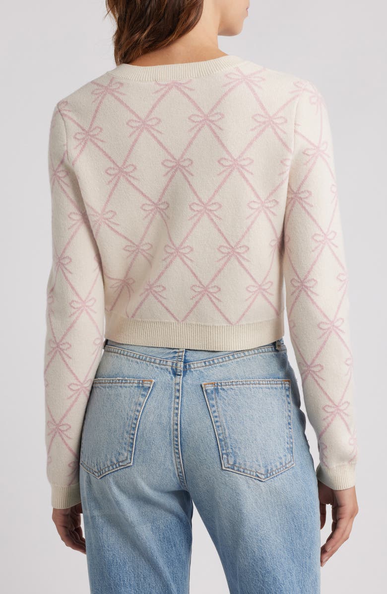 LoveShackFancy Veronika Crop Cardigan, Alternate, color, Milk Rose