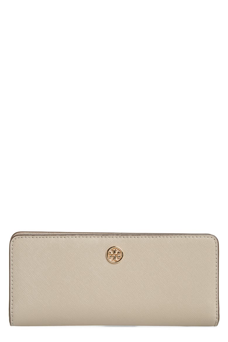 Robinson Saffiano Leather Continental Wallet, Main, color, GRAY HERON