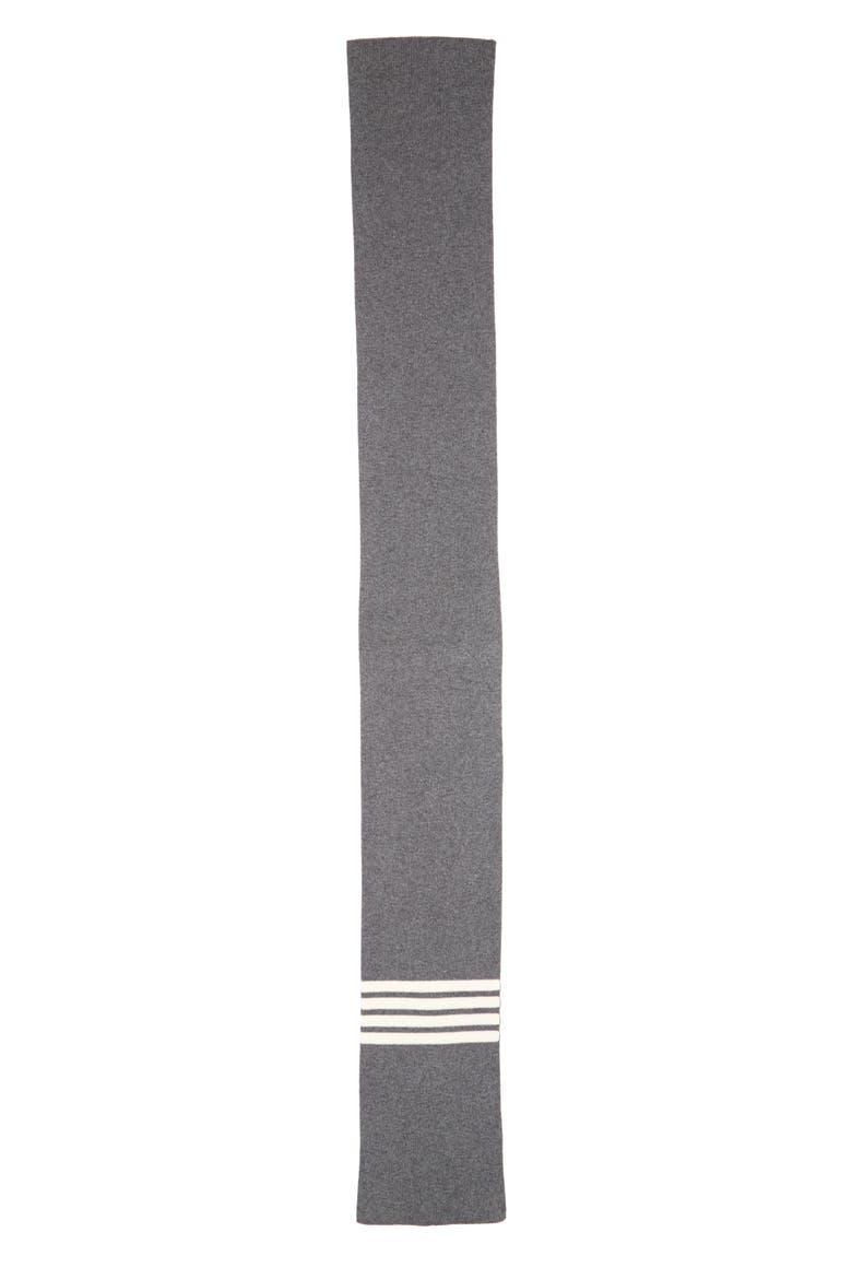 Rib Cashmere Scarf, Alternate, color, MED GREY