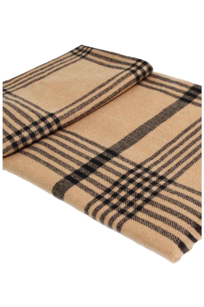 Panorama Check Scarf, Alternate, color, Camel