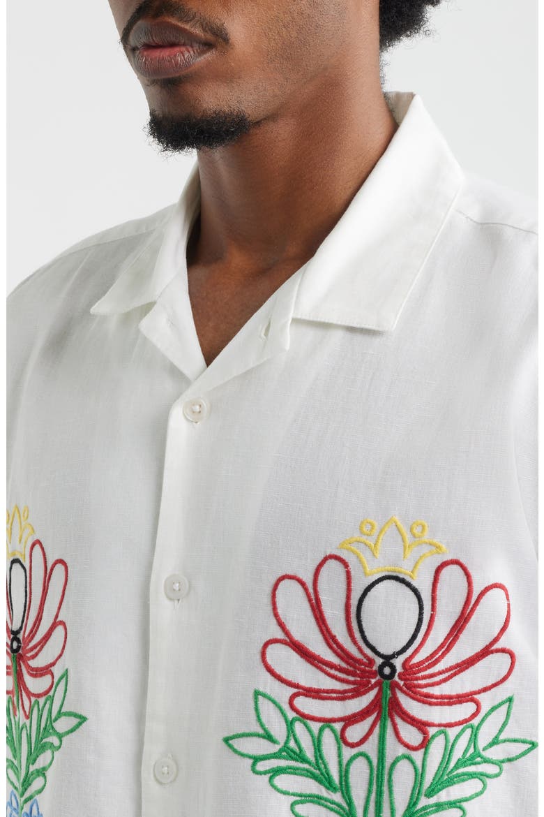 Perry Floral Camp Shirt, Alternate, color, WHITE