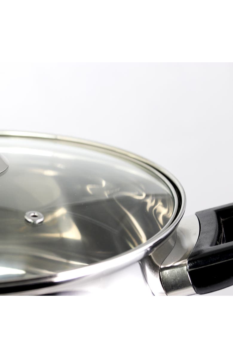 OSTER Rametto 8 Piece Stainless Steel Kitchen Cookware Set with Glass Lids, Alternate, color, Silver