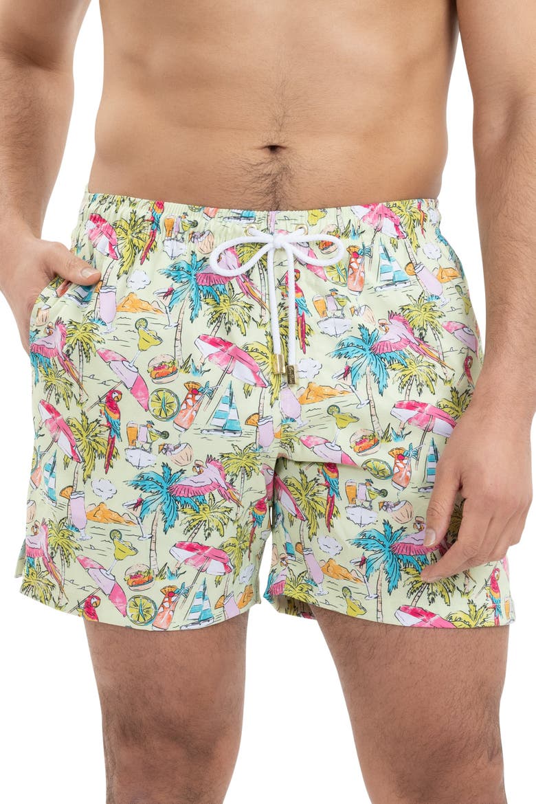 Margaritaville by Kenny Flowers - Welcome to Margaritaville - Lime - Swim Trunks, Main, color, Green