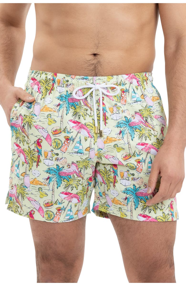 Kenny Flowers Margaritaville by Kenny Flowers - Welcome to Margaritaville - Lime - Swim Trunks, Main, color, Green