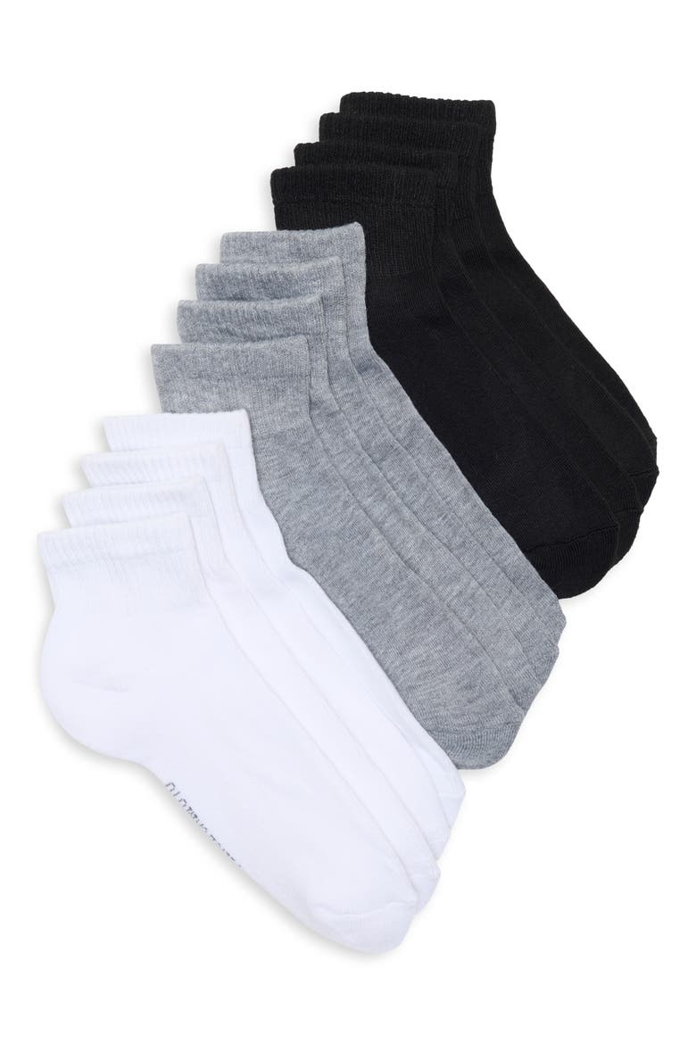 6-Pack Quarter Socks, Main, color, WHITE