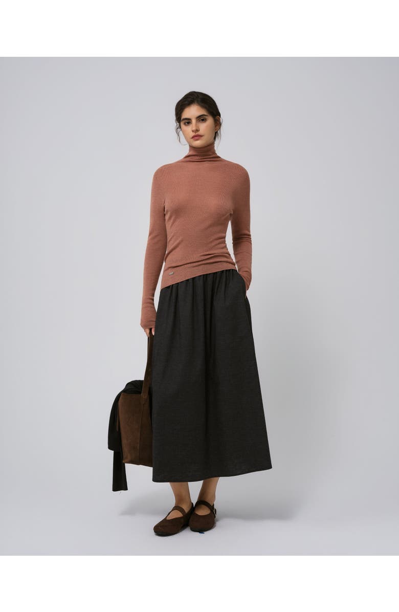 JUANA Ossa Knitted Hemp Turtleneck, Alternate, color, Brown