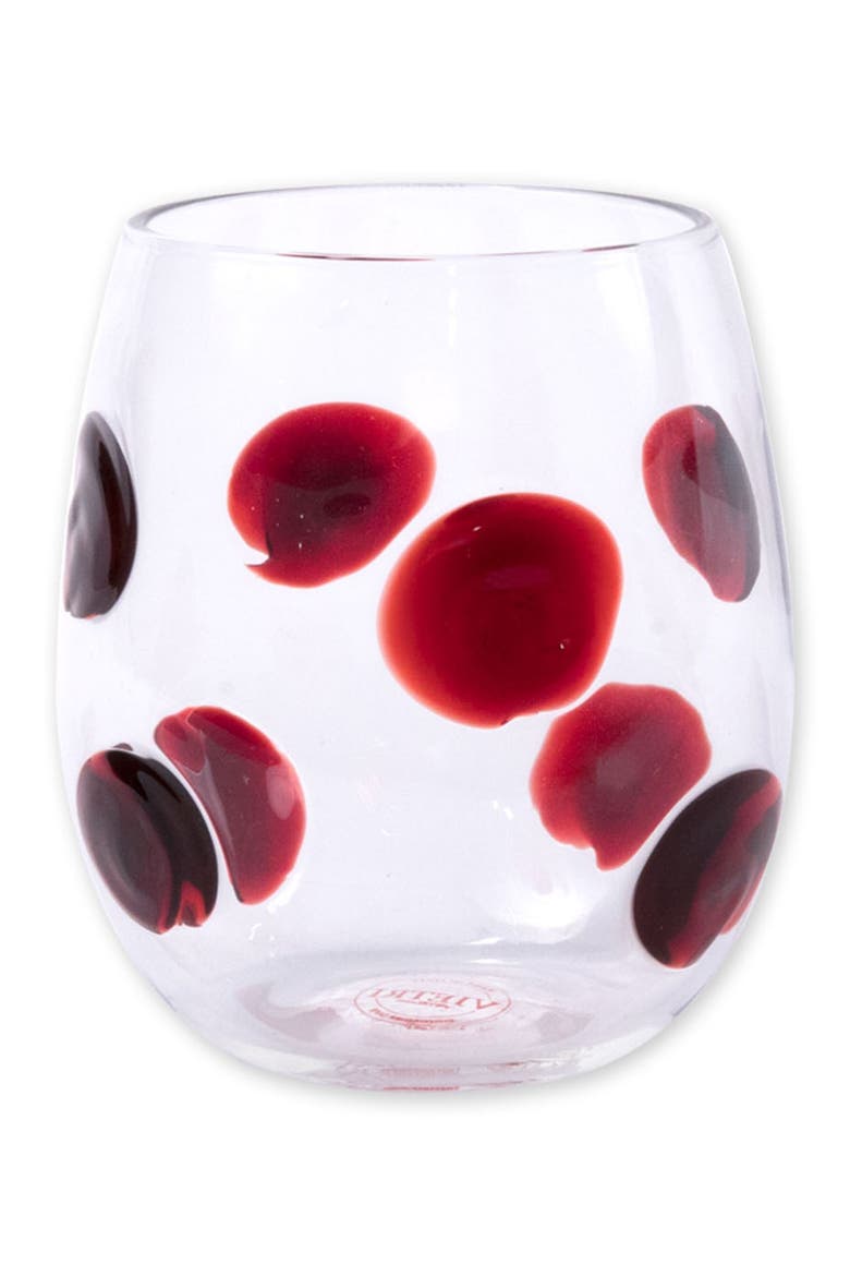 Drop Stemless Wine Glass, Main, color, RED