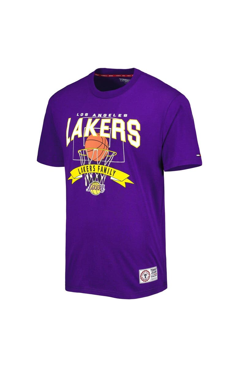 TOMMY JEANS Men's Tommy Jeans Purple Los Angeles Lakers Tim Backboard T-Shirt, Alternate, color, Purple
