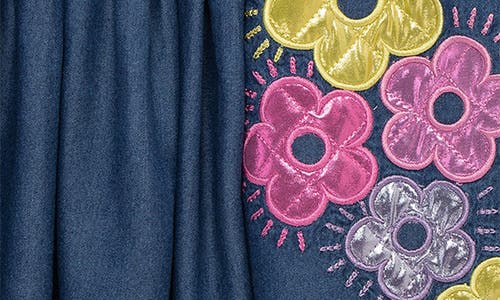 Peek Aren't You Curious Kids' Groovy Flowers Sleeveless Dress In Med Stone
