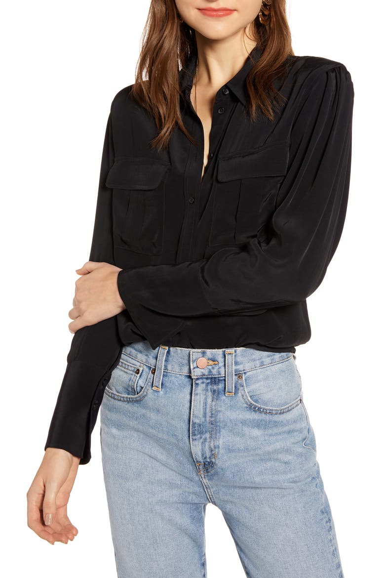 Utility Blouse (Nordstrom Exclusive), Main, color, BLACK