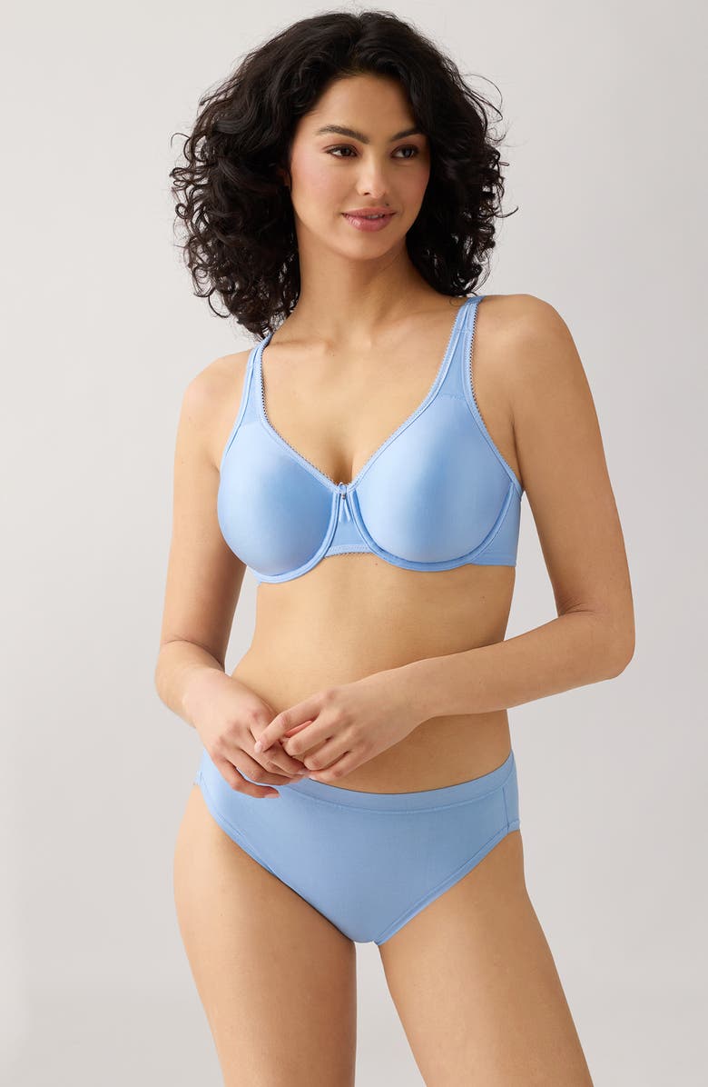 Wacoal Basic Beauty Seamless Underwire Bra, Alternate, color, Bel Air Blue