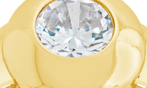 Sterling Forever Zora Cubic Zirconia Dome Signet Statement Ring In Gold