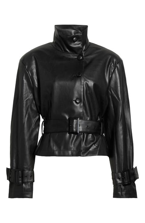 Scarlette Belted Faux Leather Jacket