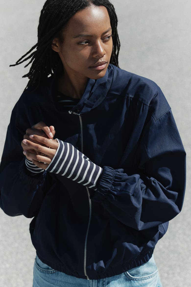 Oversized Bomber Jacket, Alternate, color, Dark blue