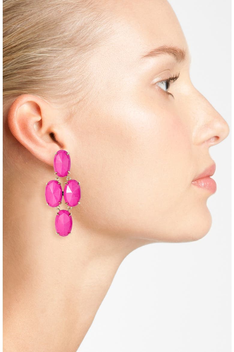 'Glam Rocks - Steph' Drop Earrings, Alternate, color, MAGENTA