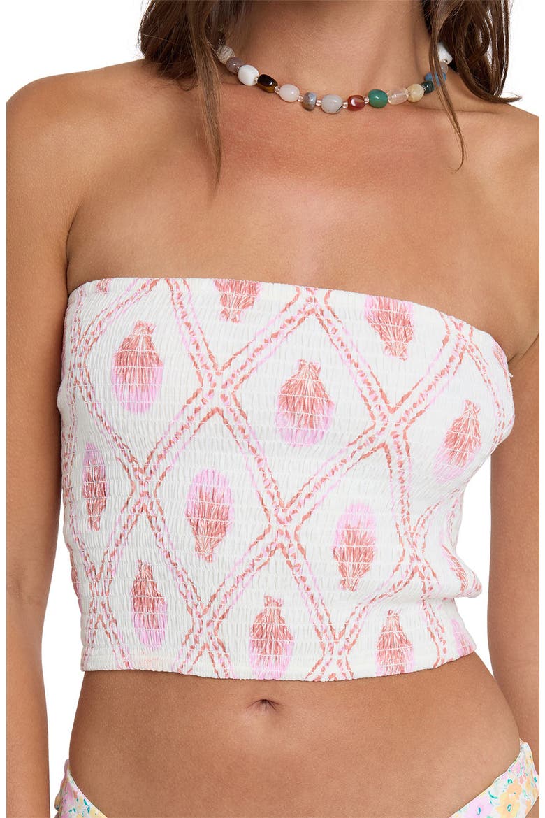 Simple Shell Smocked Tube Top, Alternate, color, SALT CRYSTAL