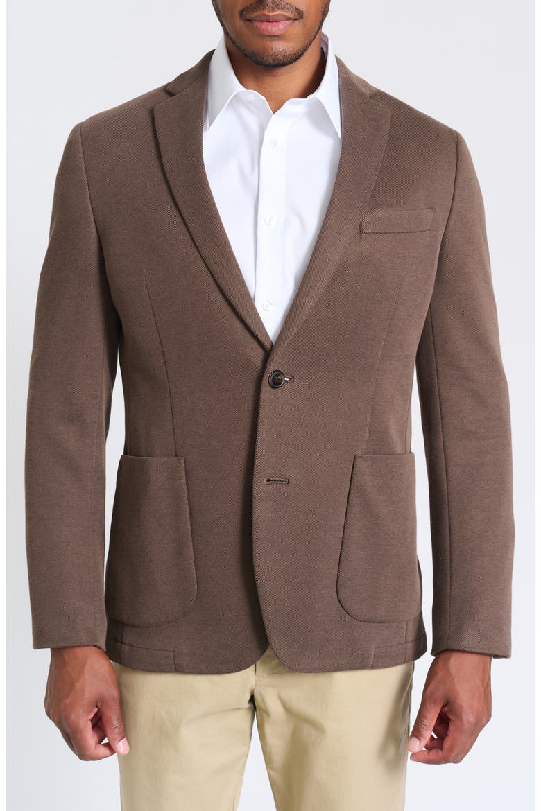 Brown Piqué Knit Sport Coat, Main, color, BROWN