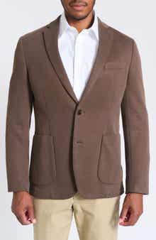 SAVILE ROW CO Brown Piqué Knit Sport Coat