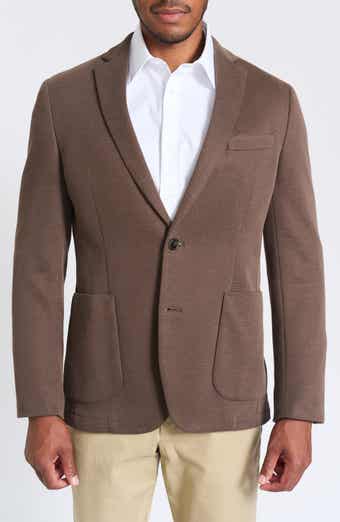 SAVILE ROW CO Brown Piqué Knit Sport Coat
