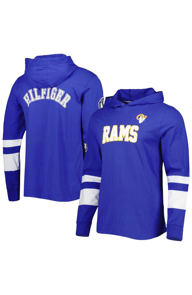Tommy Hilfiger Men's Tommy Hilfiger Royal/White Los Angeles Rams Alex Long Sleeve Hoodie T-Shirt, Main, color, Royal