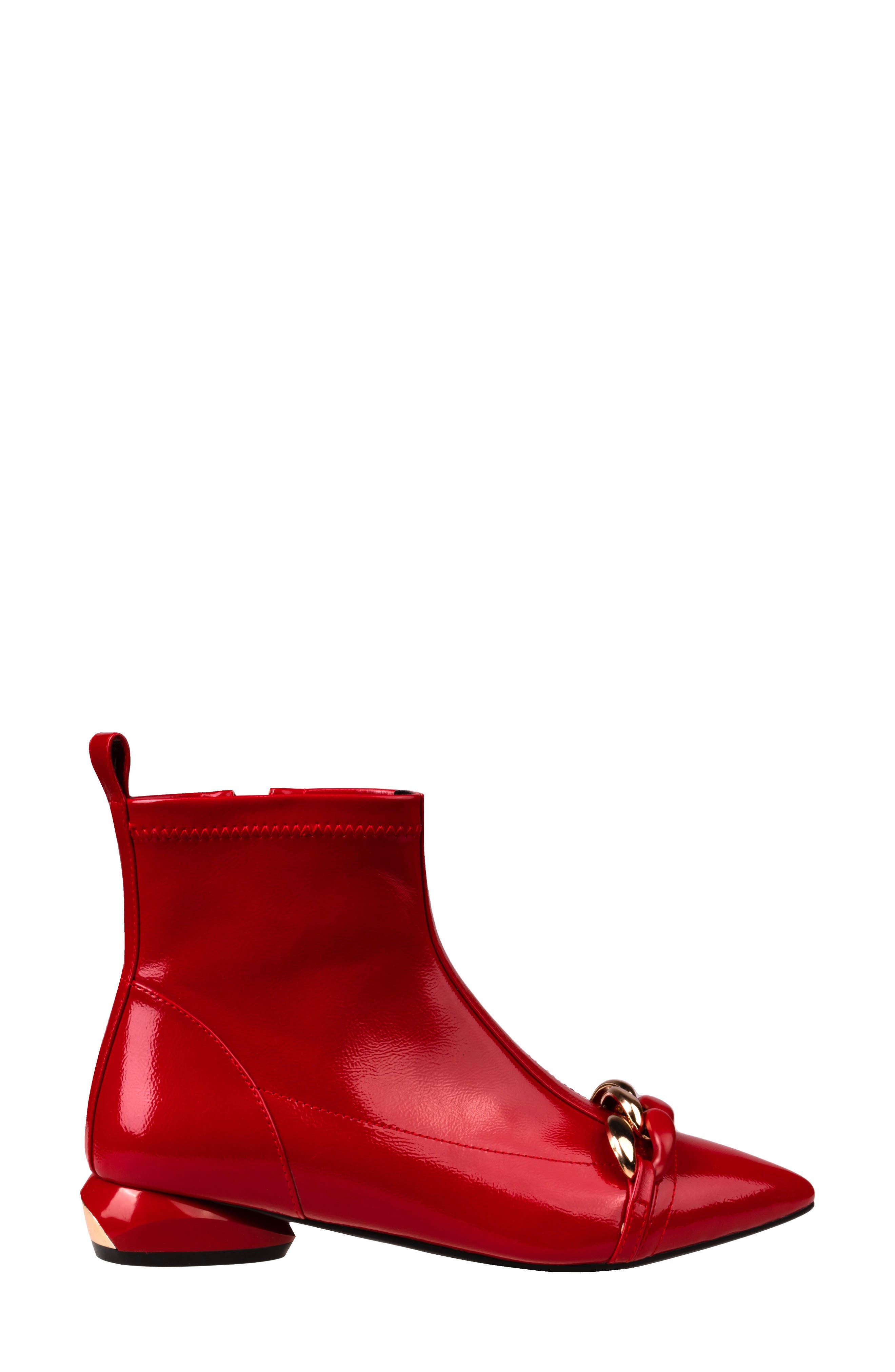 NINETY UNION Milan Chain Bootie, Alternate, color, Red