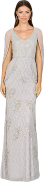 LARA New York Beaded Cape Sleeve Dress