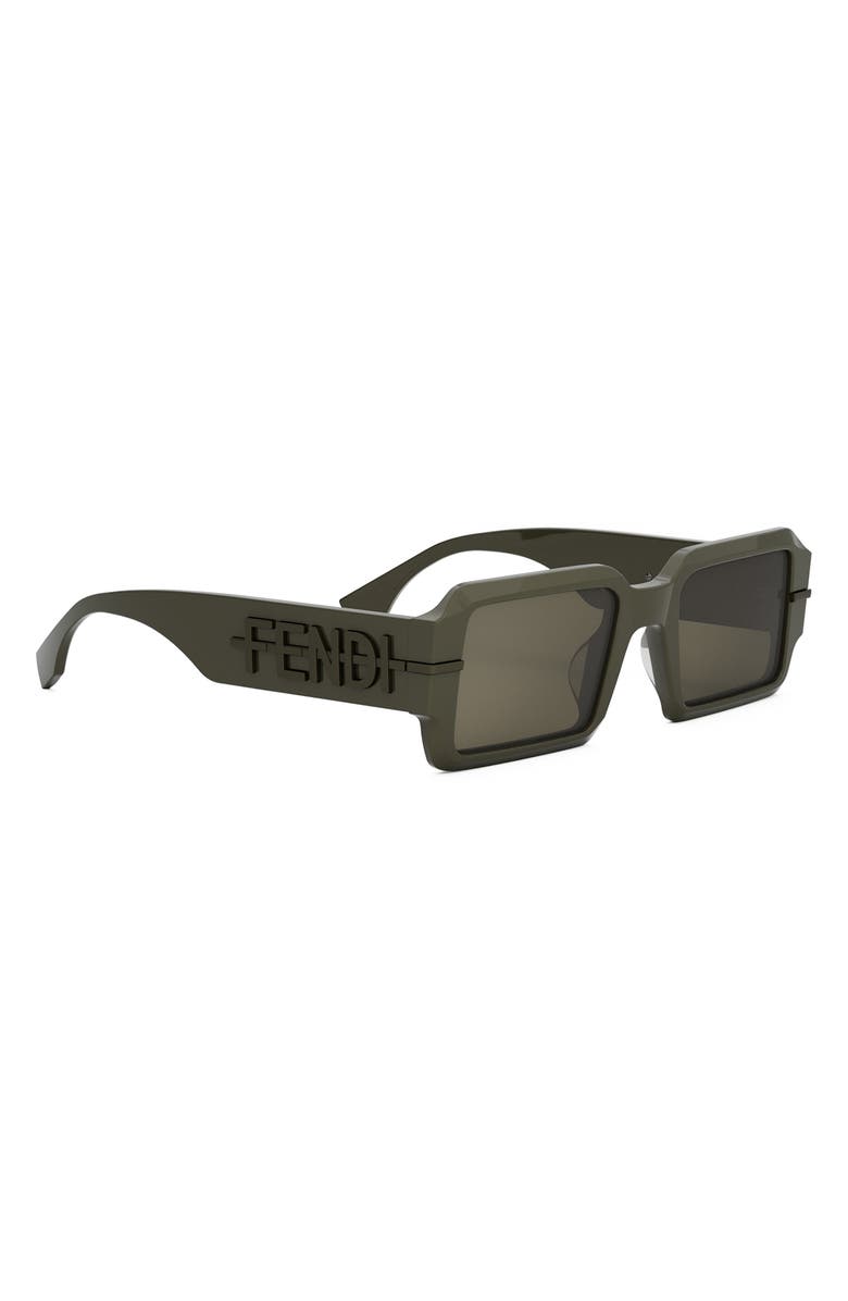 Fendi 'Fendigraphy 52mm Geometric Sunglasses, Alternate, color, Shiny Dark Green / Green