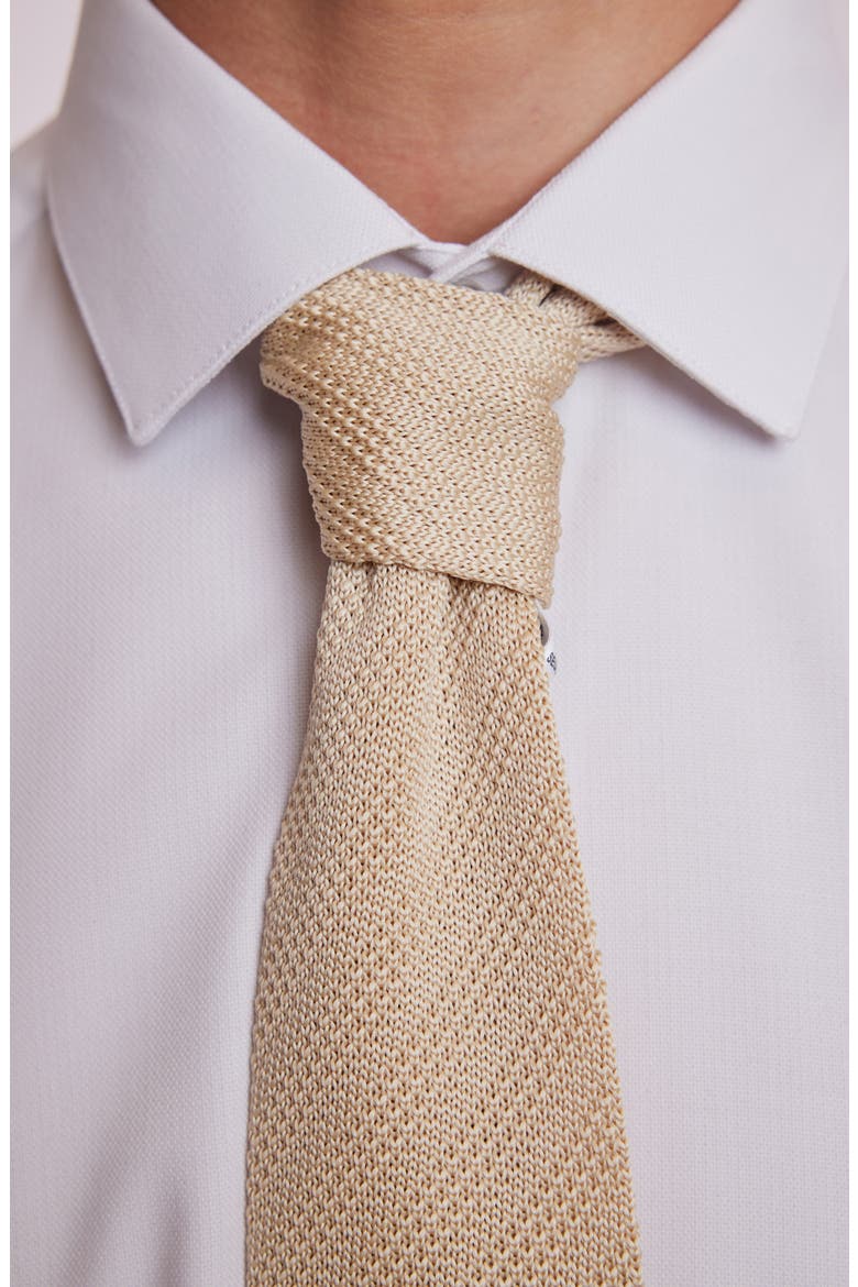 Stanley Solid Knit Tie, Alternate, color, CREAM