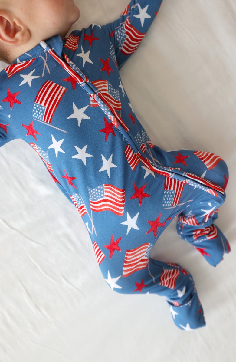 Posh Peanut Fitted Convertible One-Piece Pajamas, Alternate, color, Blue
