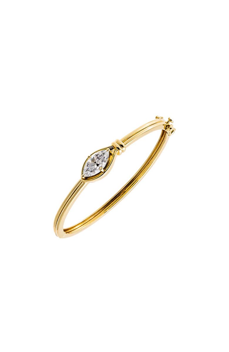 BY ADINA EDEN Moissanite Bezel Marquise Center Stone Bangle, Main, color, Gold