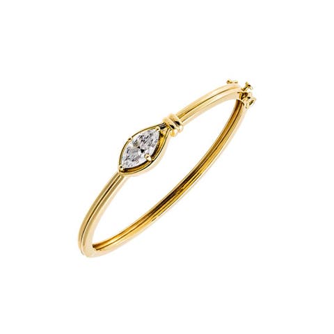 Moissanite Bezel Marquise Center Stone Bangle