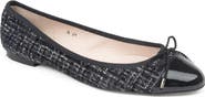 PAUL MAYER Luxe Tweed Cap Toe Ballet Flat