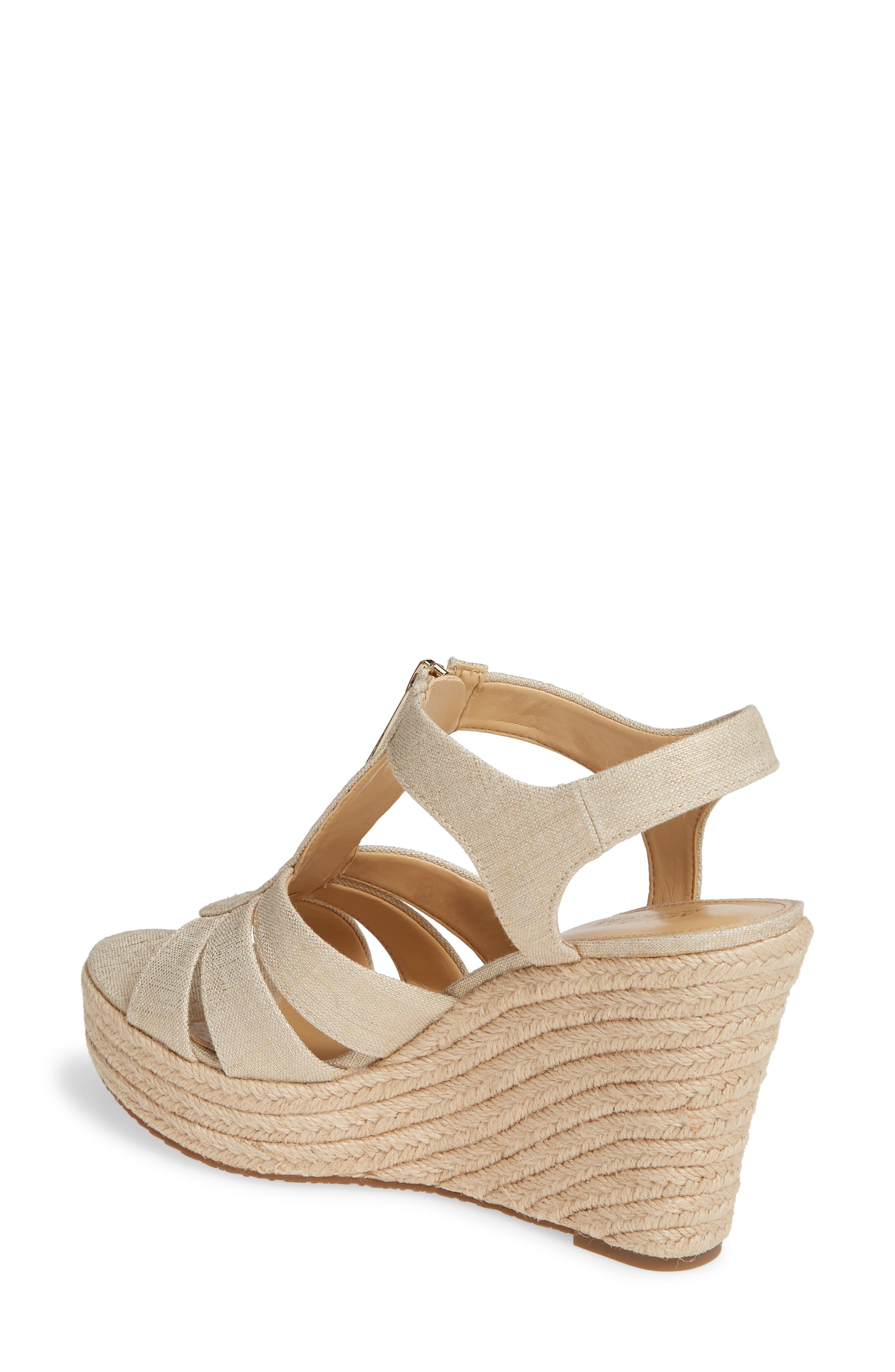 Berkley Platform Wedge, Alternate, color, PALE GOLD FABRIC