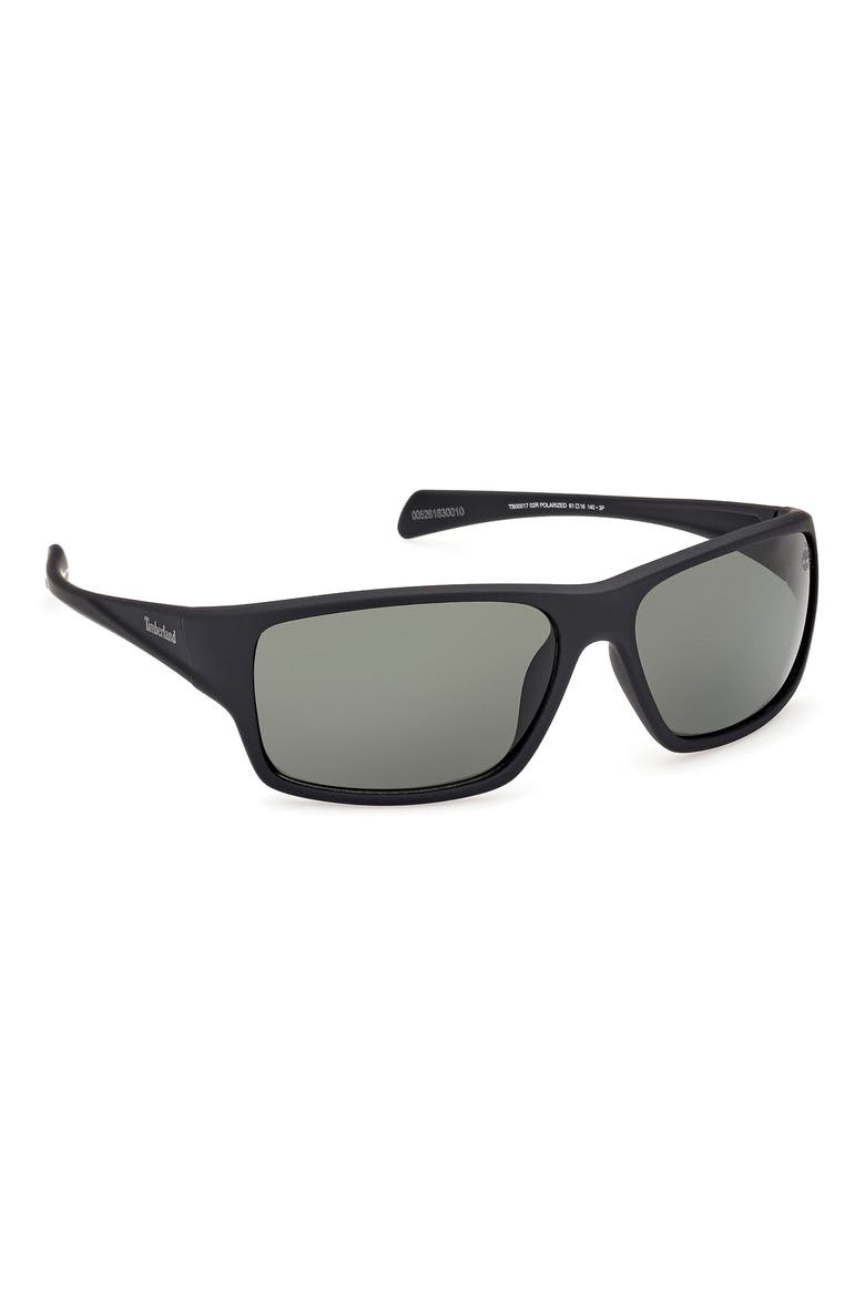 61mm Sunglasses, Alternate, color, MATTE BLACK / GREEN POLARIZED