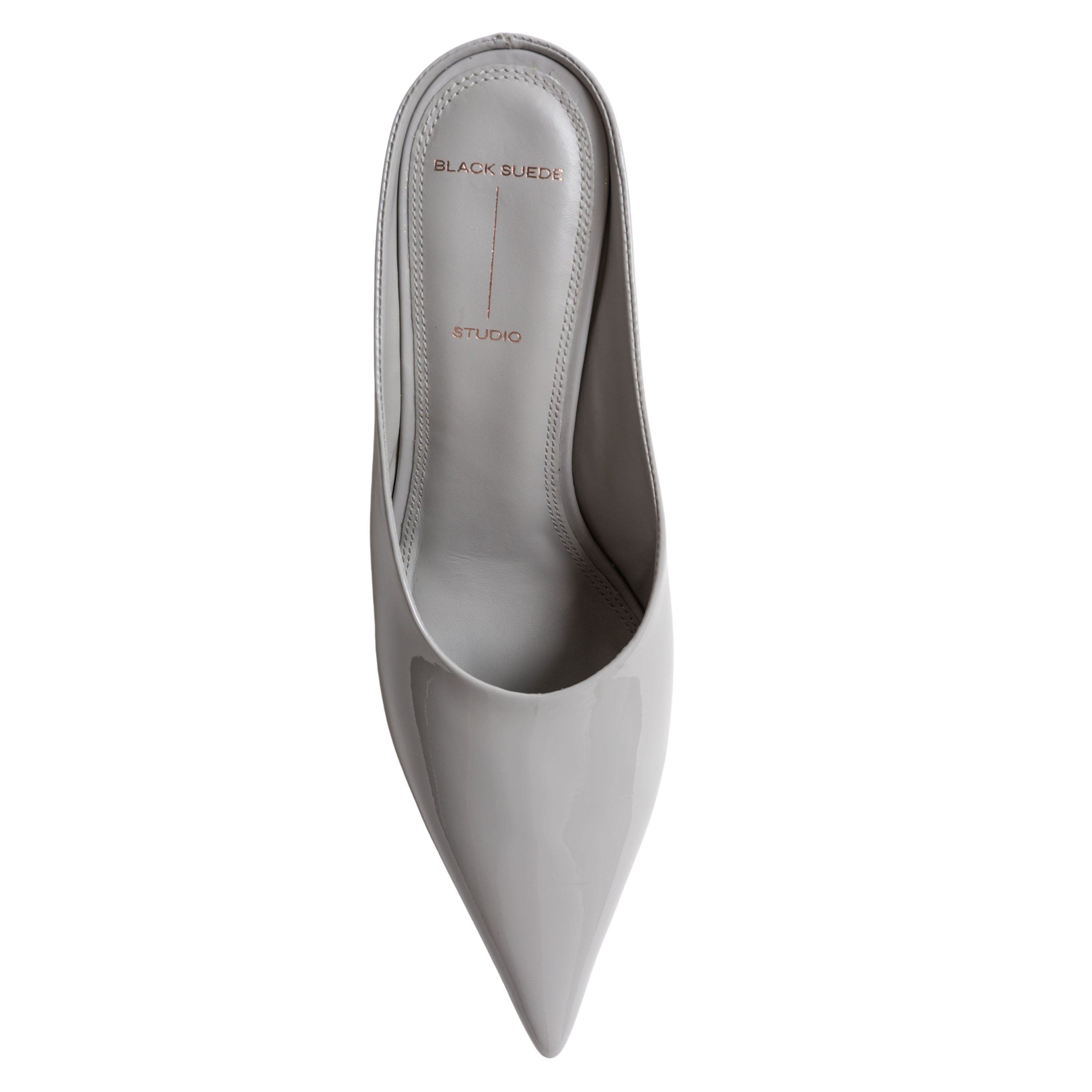 BLACK SUEDE STUDIO Aysha 70 Wedge, Alternate, color, Grey Patent Leather