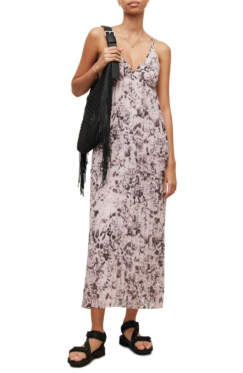 AllSaints Nouval Chiffon Maxi Dress, Alternate, color, 