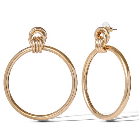 Oversized Gold Circle Drop Earrings