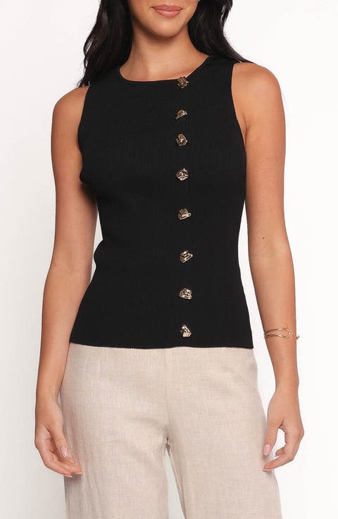 Lysa Button-Up Knit Tank
