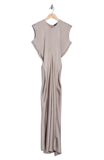 Rag & Bone Marisol Satin Maxi Dress In Dark Grey