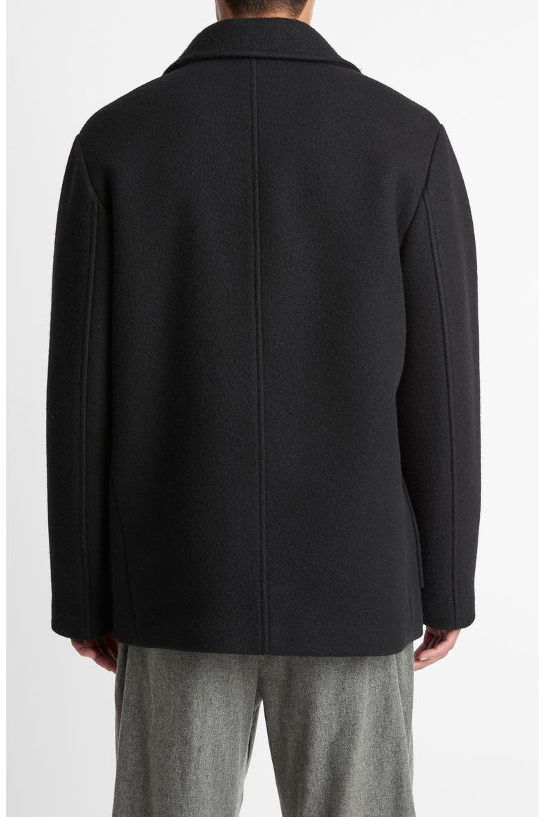 Wool Blend Peacoat, Alternate, color, BLACK