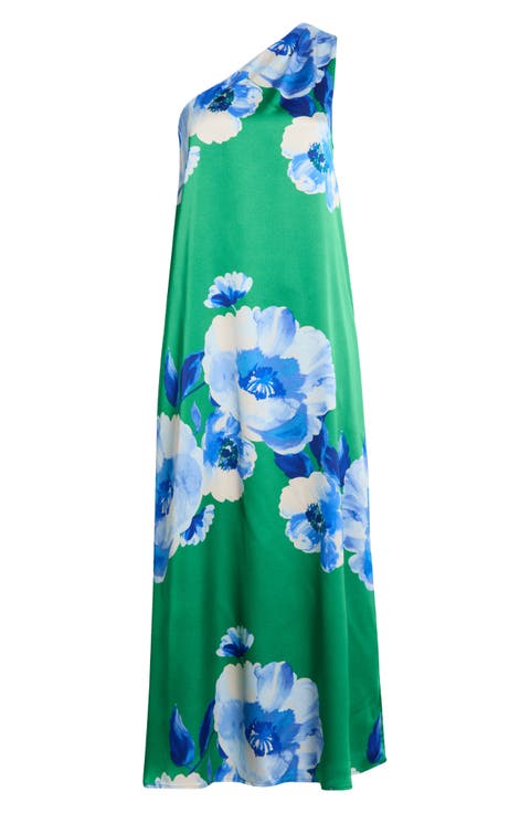Glena Floral One-Shoulder Maxi Dress