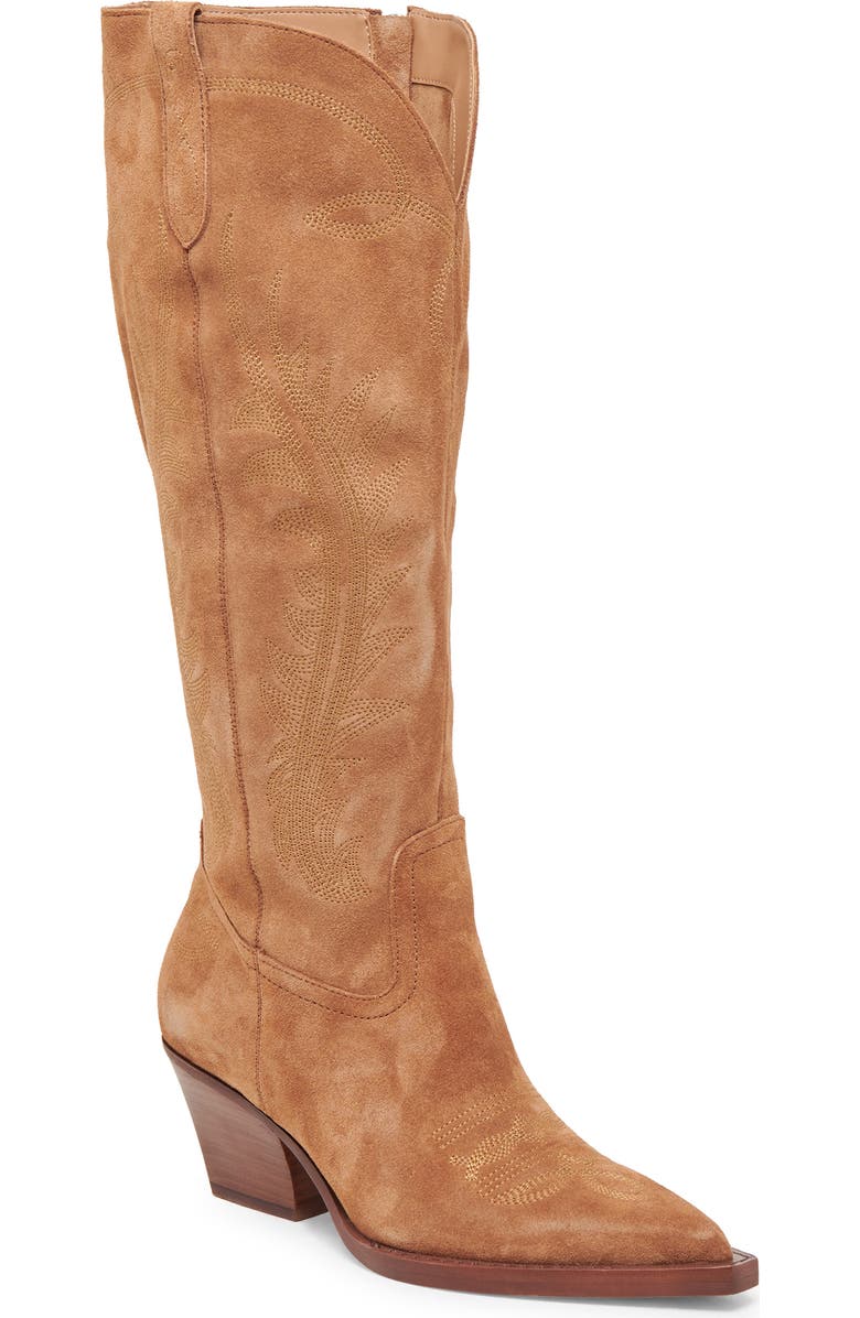 Dolce Vita Ryatt Clip Toe Western Boot, Main, color, Pecan Suede