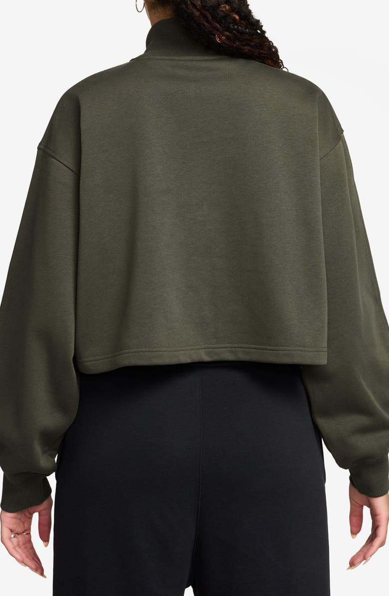 Jordan Brooklyn Fleece Hike Crop Quarter Zip Top, Alternate, color, Cargo Khaki/ White