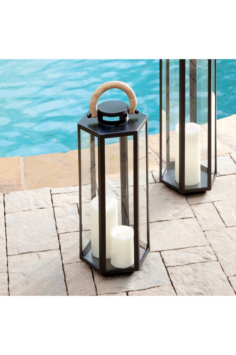 Dockside Outdoor Lantern, Alternate, color, Black