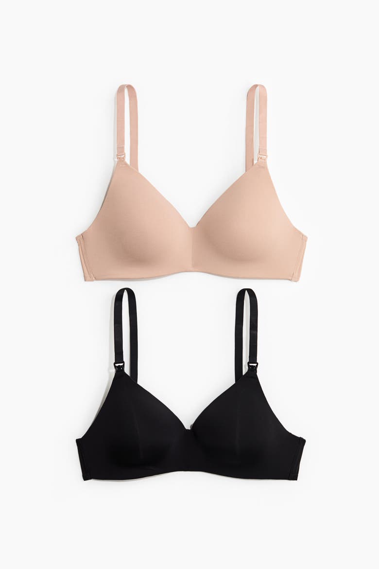 Mama 2-pack Padded Soft-cup Nursing Bras, Alternate, color, Beige/black