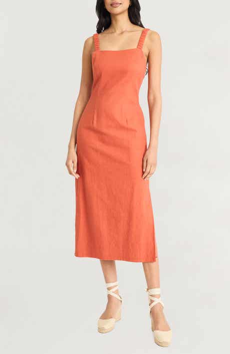 The Good Journey Linen Blend Midi Dress