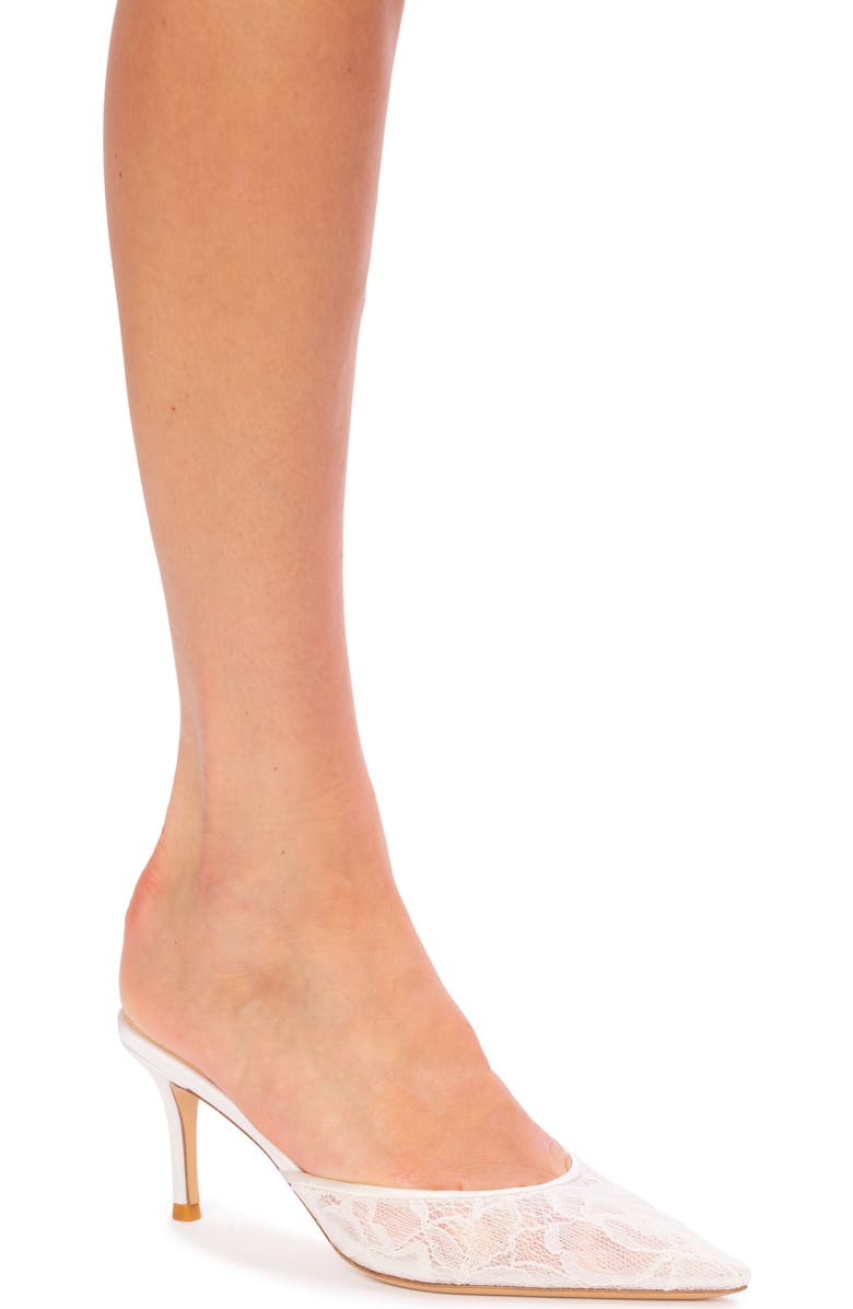 BLACK SUEDE STUDIO Jayla 70 Lace Mule, Alternate, color, White Floral Lace