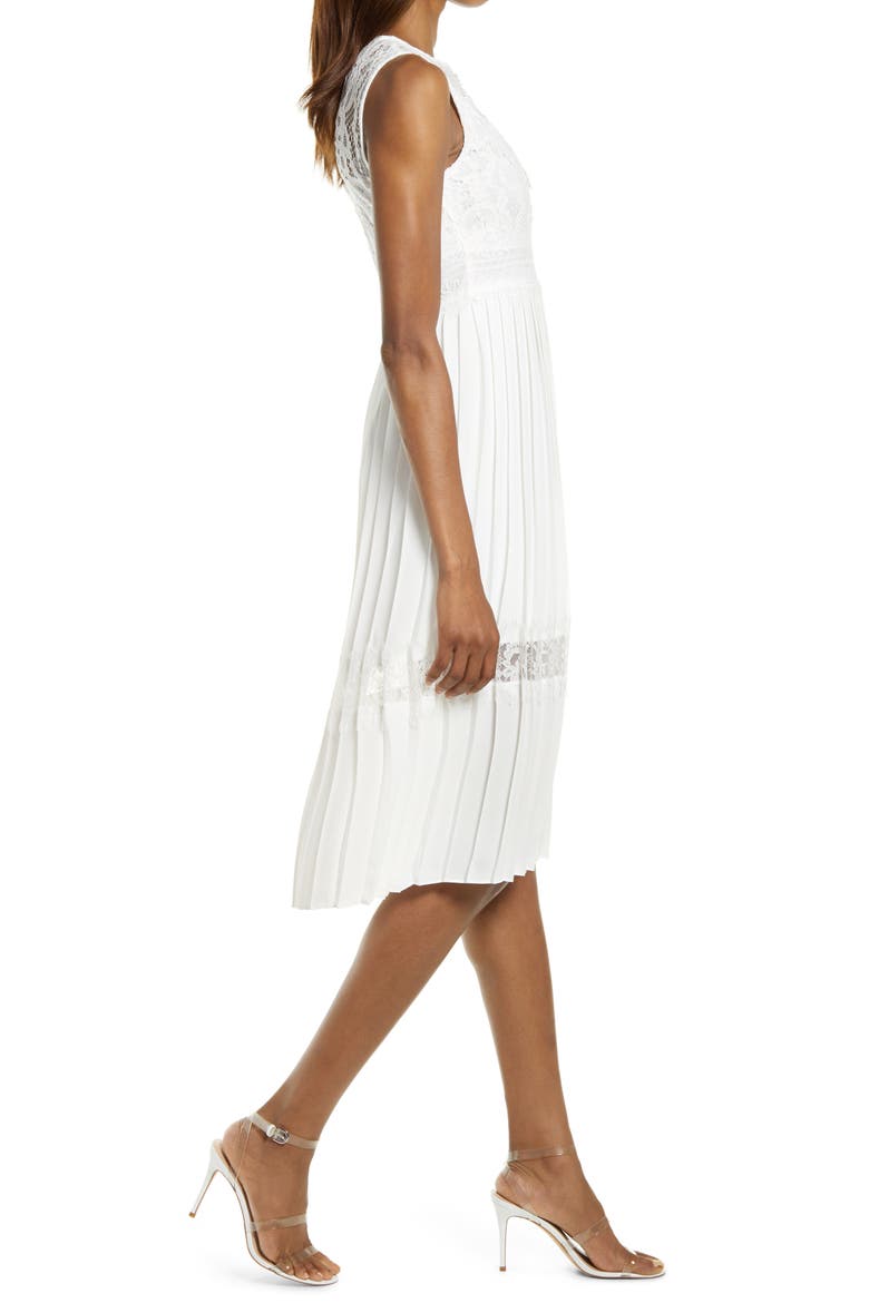 Chiffon Midi Dress, Alternate, color, WHITE